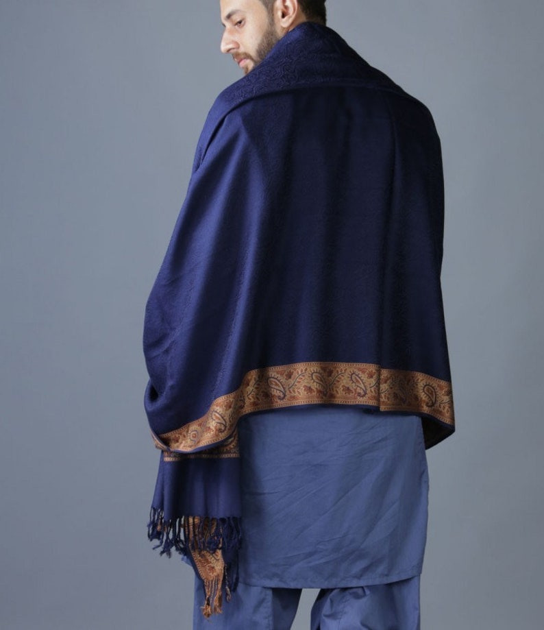Blue Karbala Style Shawl Indian Clothing in Denver, CO, Aurora, CO, Boulder, CO, Fort Collins, CO, Colorado Springs, CO, Parker, CO, Highlands Ranch, CO, Cherry Creek, CO, Centennial, CO, and Longmont, CO. NATIONWIDE SHIPPING USA- India Fashion X