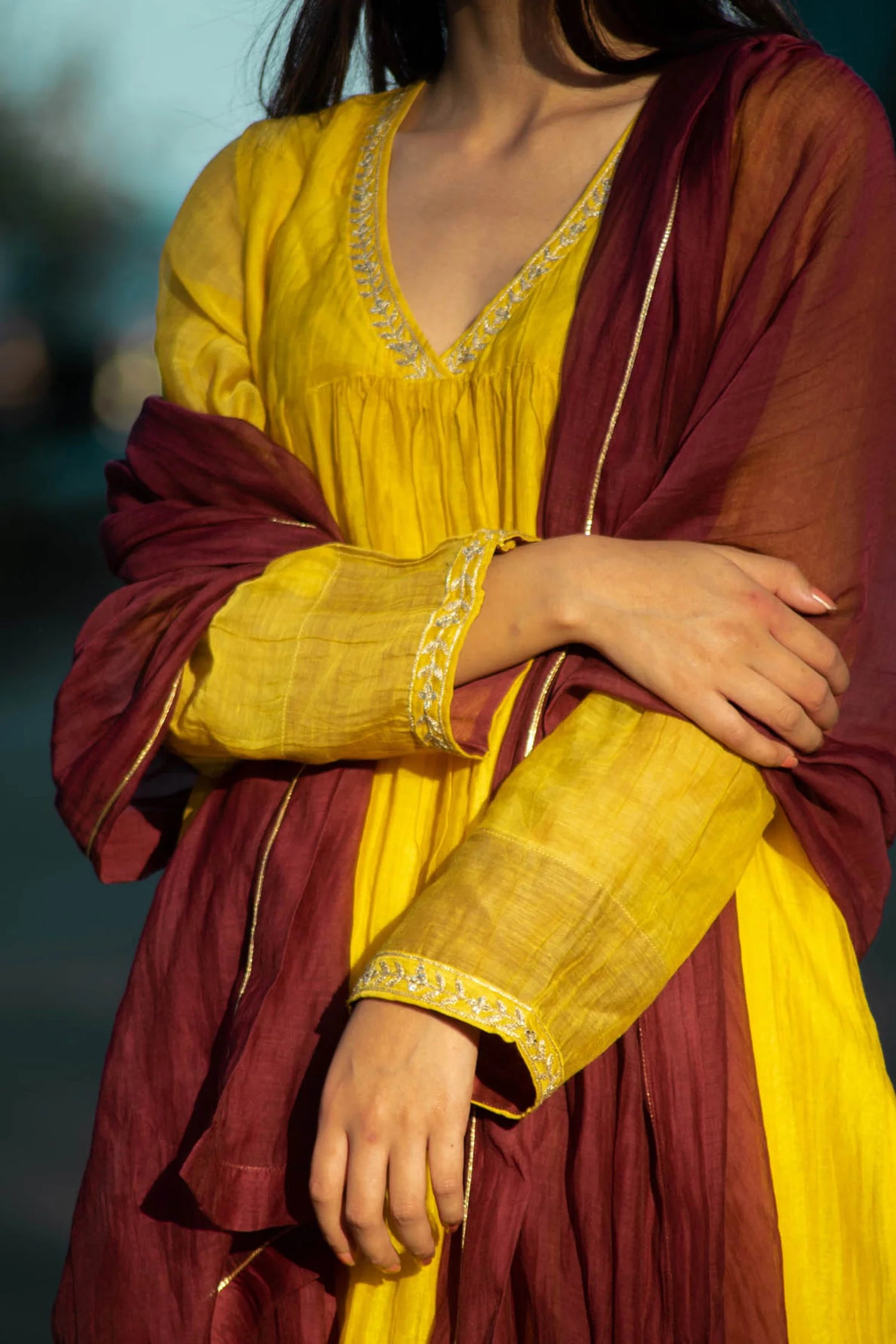 Yellow Handwoven Kurta Set Indian Clothing in Denver, CO, Aurora, CO, Boulder, CO, Fort Collins, CO, Colorado Springs, CO, Parker, CO, Highlands Ranch, CO, Cherry Creek, CO, Centennial, CO, and Longmont, CO. NATIONWIDE SHIPPING USA- India Fashion X