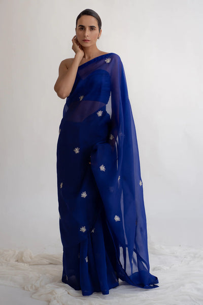 Bee Zardosi Saree - Royal Blue - Indian Clothing in Denver, CO, Aurora, CO, Boulder, CO, Fort Collins, CO, Colorado Springs, CO, Parker, CO, Highlands Ranch, CO, Cherry Creek, CO, Centennial, CO, and Longmont, CO. Nationwide shipping USA - India Fashion X