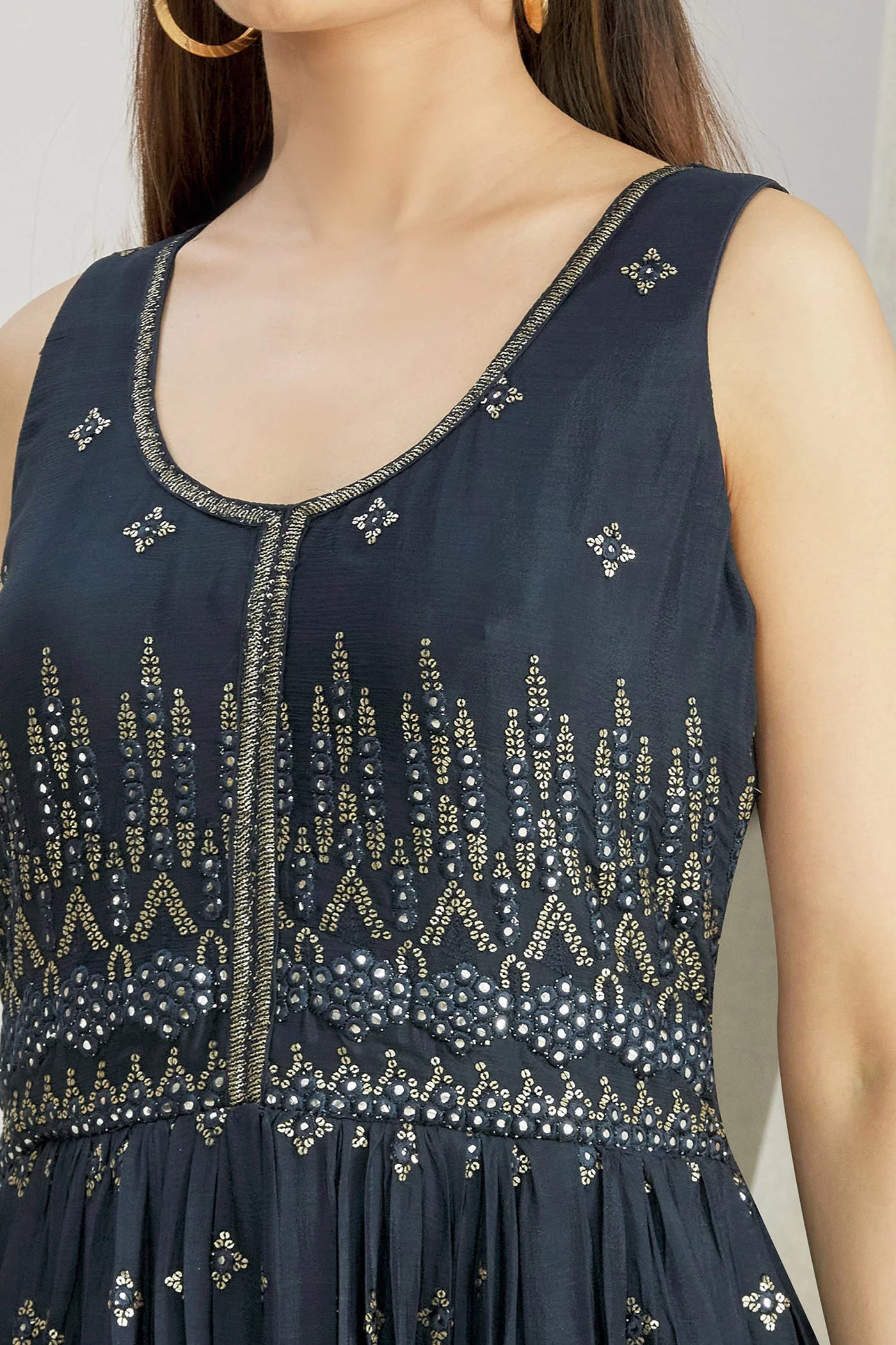 Blue Chinnon Anarkali Set Indian Clothing in Denver, CO, Aurora, CO, Boulder, CO, Fort Collins, CO, Colorado Springs, CO, Parker, CO, Highlands Ranch, CO, Cherry Creek, CO, Centennial, CO, and Longmont, CO. NATIONWIDE SHIPPING USA- India Fashion X