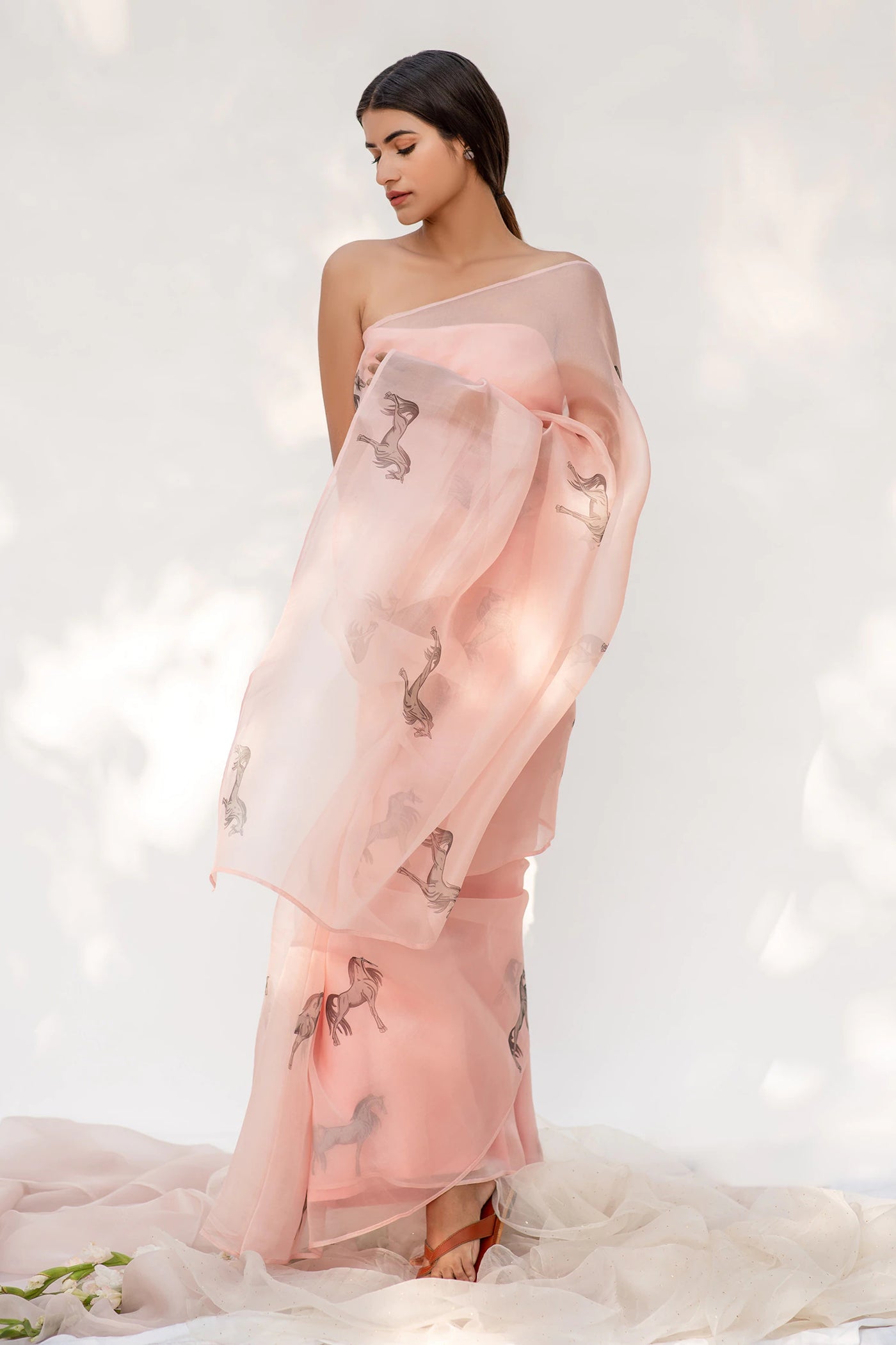 Horse Motif Silk Saree - Indian Clothing in Denver, CO, Aurora, CO, Boulder, CO, Fort Collins, CO, Colorado Springs, CO, Parker, CO, Highlands Ranch, CO, Cherry Creek, CO, Centennial, CO, and Longmont, CO. Nationwide shipping USA - India Fashion X