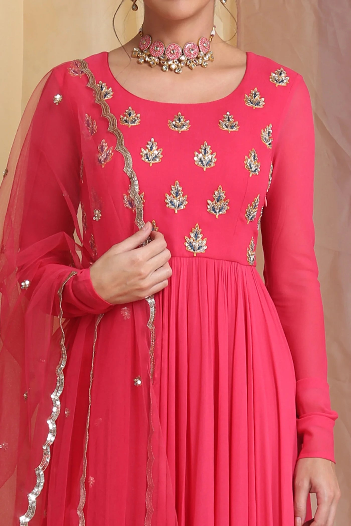 Cherry Red Embroidered Anarkali Indian Clothing in Denver, CO, Aurora, CO, Boulder, CO, Fort Collins, CO, Colorado Springs, CO, Parker, CO, Highlands Ranch, CO, Cherry Creek, CO, Centennial, CO, and Longmont, CO. NATIONWIDE SHIPPING USA- India Fashion X
