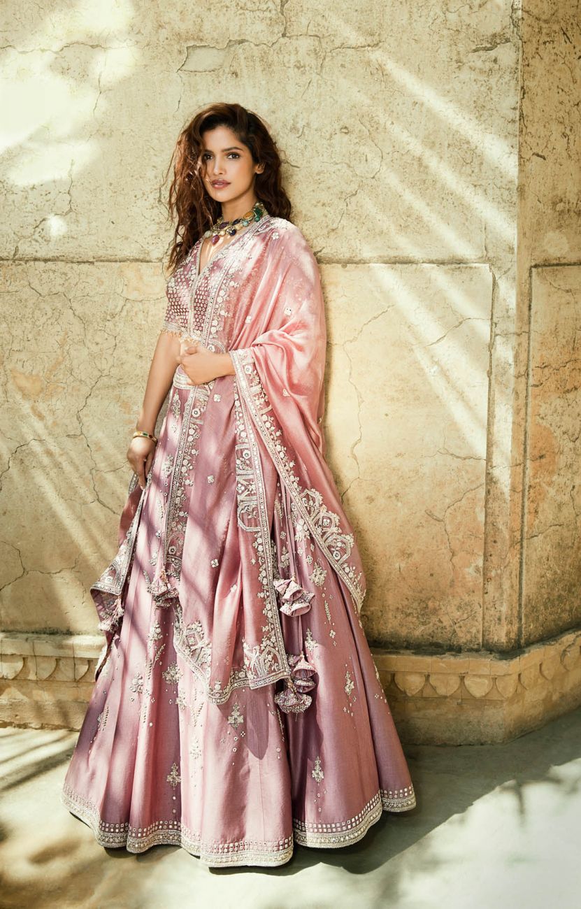 The Old Rose Lehenga Set - Indian Clothing in Denver, CO, Aurora, CO, Boulder, CO, Fort Collins, CO, Colorado Springs, CO, Parker, CO, Highlands Ranch, CO, Cherry Creek, CO, Centennial, CO, and Longmont, CO. Nationwide shipping USA - India Fashion X