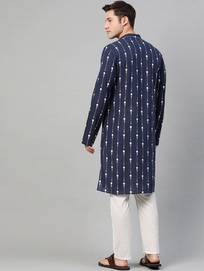 Navy Print Kurta Set Indian Clothing in Denver, CO, Aurora, CO, Boulder, CO, Fort Collins, CO, Colorado Springs, CO, Parker, CO, Highlands Ranch, CO, Cherry Creek, CO, Centennial, CO, and Longmont, CO. NATIONWIDE SHIPPING USA- India Fashion X