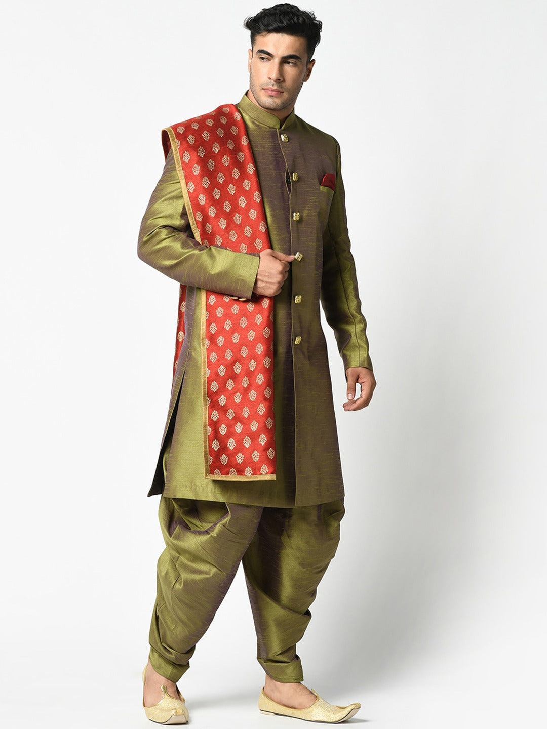 Olive Sherwani Set Indian Clothing in Denver, CO, Aurora, CO, Boulder, CO, Fort Collins, CO, Colorado Springs, CO, Parker, CO, Highlands Ranch, CO, Cherry Creek, CO, Centennial, CO, and Longmont, CO. NATIONWIDE SHIPPING USA- India Fashion X
