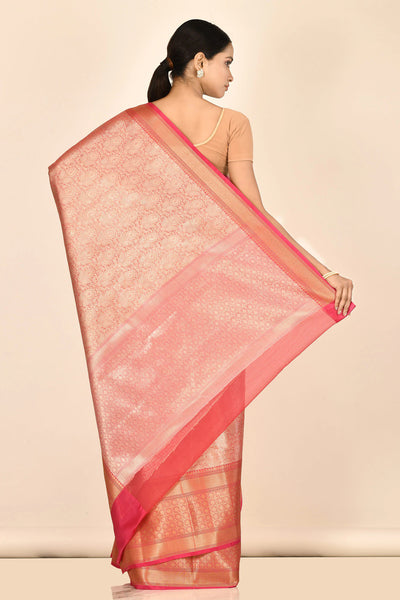 Peach Banarasi Tissue Silk Saree - Indian Clothing in Denver, CO, Aurora, CO, Boulder, CO, Fort Collins, CO, Colorado Springs, CO, Parker, CO, Highlands Ranch, CO, Cherry Creek, CO, Centennial, CO, and Longmont, CO. Nationwide shipping USA - India Fashion X