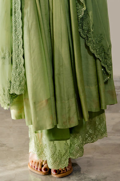 Pista Green Anarkali Set - Indian Clothing in Denver, CO, Aurora, CO, Boulder, CO, Fort Collins, CO, Colorado Springs, CO, Parker, CO, Highlands Ranch, CO, Cherry Creek, CO, Centennial, CO, and Longmont, CO. Nationwide shipping USA - India Fashion X