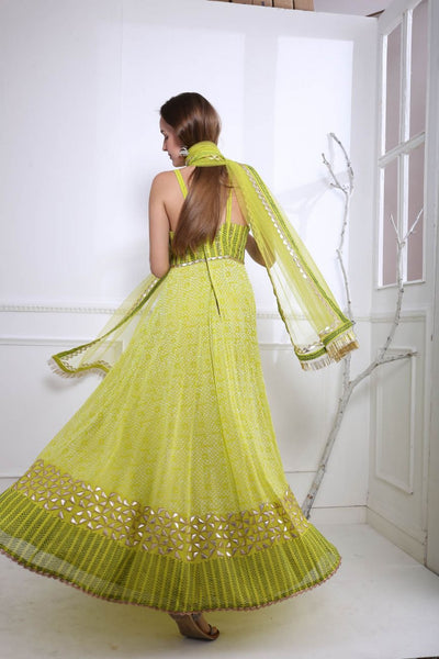 Lime Embroidered Anarkali - Indian Clothing in Denver, CO, Aurora, CO, Boulder, CO, Fort Collins, CO, Colorado Springs, CO, Parker, CO, Highlands Ranch, CO, Cherry Creek, CO, Centennial, CO, and Longmont, CO. Nationwide shipping USA - India Fashion X
