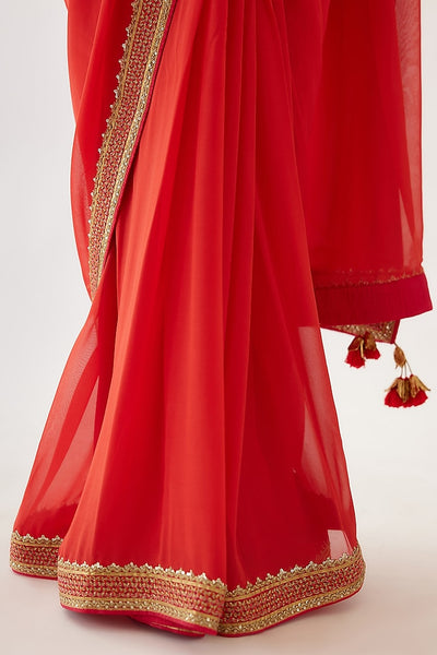 Coral Gajjiri Embroidered Saree Set Indian Clothing in Denver, CO, Aurora, CO, Boulder, CO, Fort Collins, CO, Colorado Springs, CO, Parker, CO, Highlands Ranch, CO, Cherry Creek, CO, Centennial, CO, and Longmont, CO. NATIONWIDE SHIPPING USA- India Fashion X