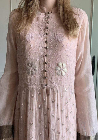 Buttoned Chikankari Anarkari Set - Indian Clothing in Denver, CO, Aurora, CO, Boulder, CO, Fort Collins, CO, Colorado Springs, CO, Parker, CO, Highlands Ranch, CO, Cherry Creek, CO, Centennial, CO, and Longmont, CO. Nationwide shipping USA - India Fashion X
