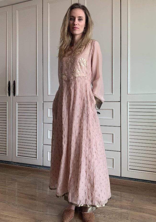 Embroidered Chikankari Anarkari Set - Indian Clothing in Denver, CO, Aurora, CO, Boulder, CO, Fort Collins, CO, Colorado Springs, CO, Parker, CO, Highlands Ranch, CO, Cherry Creek, CO, Centennial, CO, and Longmont, CO. Nationwide shipping USA - India Fashion X