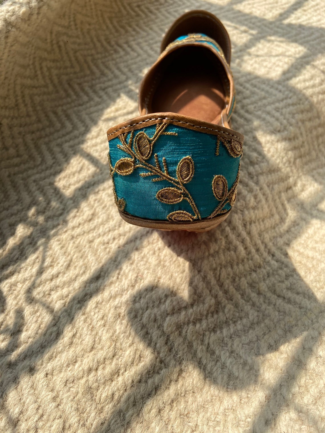 Blue Embroidered Juttis - Indian Clothing in Denver, CO, Aurora, CO, Boulder, CO, Fort Collins, CO, Colorado Springs, CO, Parker, CO, Highlands Ranch, CO, Cherry Creek, CO, Centennial, CO, and Longmont, CO. Nationwide shipping USA - India Fashion X