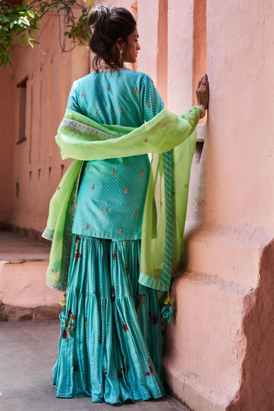 Sky Blue Gharara Set - Indian Clothing in Denver, CO, Aurora, CO, Boulder, CO, Fort Collins, CO, Colorado Springs, CO, Parker, CO, Highlands Ranch, CO, Cherry Creek, CO, Centennial, CO, and Longmont, CO. Nationwide shipping USA - India Fashion X