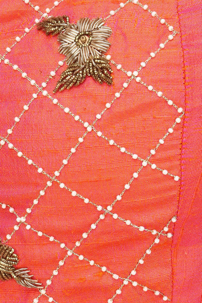 Coral Floral Lehenga Set - Indian Clothing in Denver, CO, Aurora, CO, Boulder, CO, Fort Collins, CO, Colorado Springs, CO, Parker, CO, Highlands Ranch, CO, Cherry Creek, CO, Centennial, CO, and Longmont, CO. Nationwide shipping USA - India Fashion X