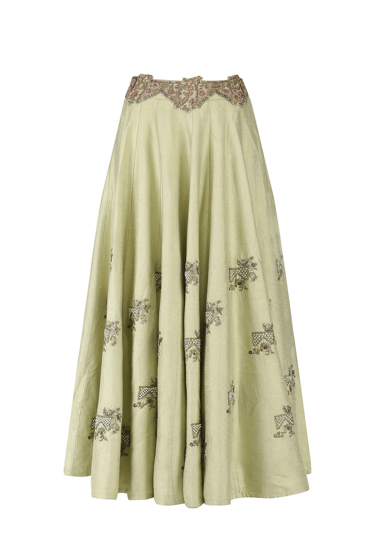 Uncaged Crop Tea Green Lehenga - Indian Clothing in Denver, CO, Aurora, CO, Boulder, CO, Fort Collins, CO, Colorado Springs, CO, Parker, CO, Highlands Ranch, CO, Cherry Creek, CO, Centennial, CO, and Longmont, CO. Nationwide shipping USA - India Fashion X