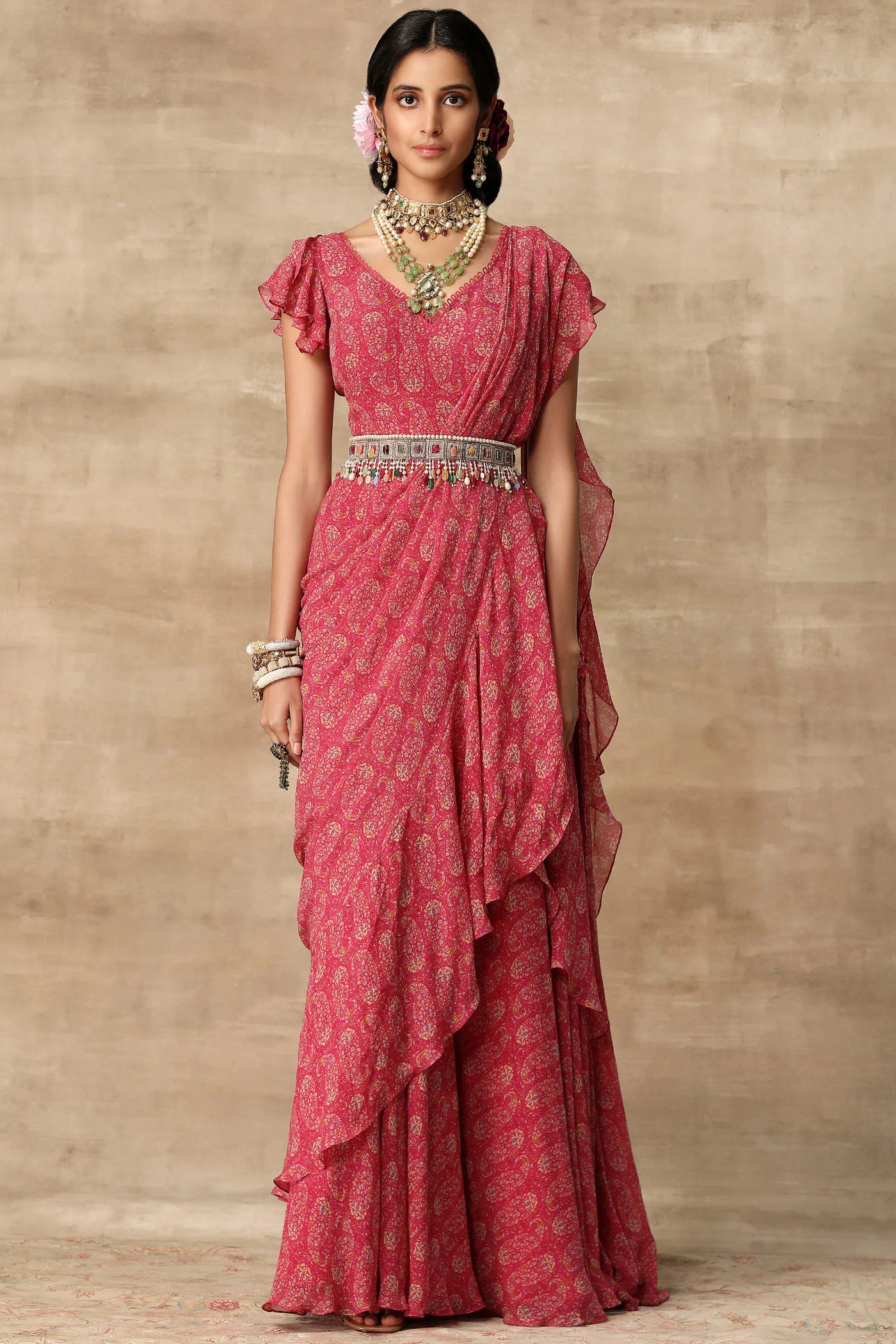 Buy pink Sarees for Women by Indya Online | Ajio.com