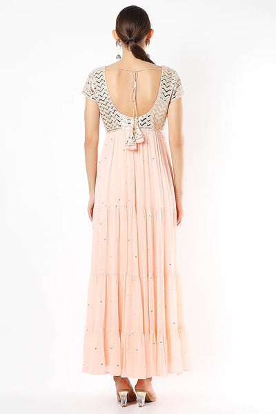 Peach Egyptian Goddess Anarkali Indian Clothing in Denver, CO, Aurora, CO, Boulder, CO, Fort Collins, CO, Colorado Springs, CO, Parker, CO, Highlands Ranch, CO, Cherry Creek, CO, Centennial, CO, and Longmont, CO. NATIONWIDE SHIPPING USA- India Fashion X