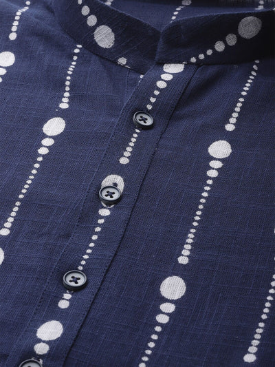 Navy Print Kurta Set Indian Clothing in Denver, CO, Aurora, CO, Boulder, CO, Fort Collins, CO, Colorado Springs, CO, Parker, CO, Highlands Ranch, CO, Cherry Creek, CO, Centennial, CO, and Longmont, CO. NATIONWIDE SHIPPING USA- India Fashion X