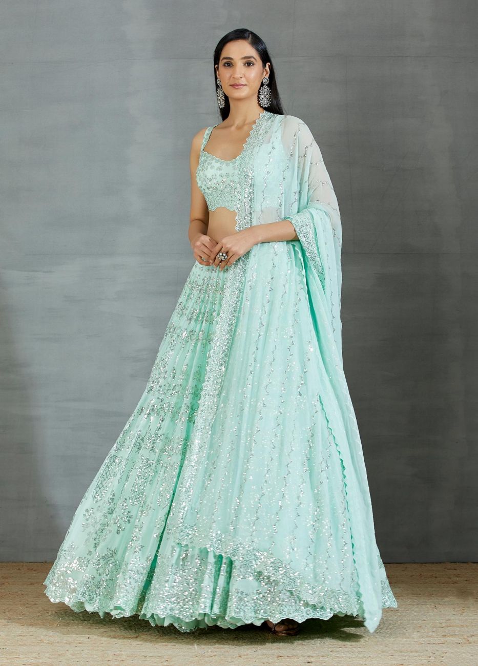 Sea Green Lehenga Set - Indian Clothing in Denver, CO, Aurora, CO, Boulder, CO, Fort Collins, CO, Colorado Springs, CO, Parker, CO, Highlands Ranch, CO, Cherry Creek, CO, Centennial, CO, and Longmont, CO. Nationwide shipping USA - India Fashion X