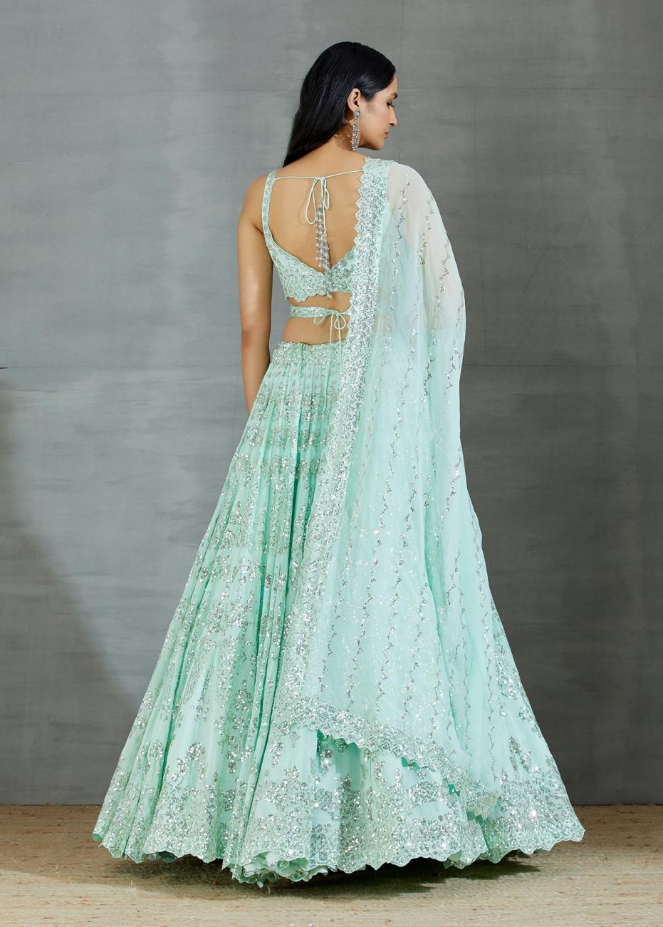 Sea Green Lehenga Set - Indian Clothing in Denver, CO, Aurora, CO, Boulder, CO, Fort Collins, CO, Colorado Springs, CO, Parker, CO, Highlands Ranch, CO, Cherry Creek, CO, Centennial, CO, and Longmont, CO. Nationwide shipping USA - India Fashion X