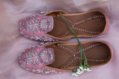 Baby Blush Embroidered Juttis Indian Clothing in Denver, CO, Aurora, CO, Boulder, CO, Fort Collins, CO, Colorado Springs, CO, Parker, CO, Highlands Ranch, CO, Cherry Creek, CO, Centennial, CO, and Longmont, CO. NATIONWIDE SHIPPING USA- India Fashion X