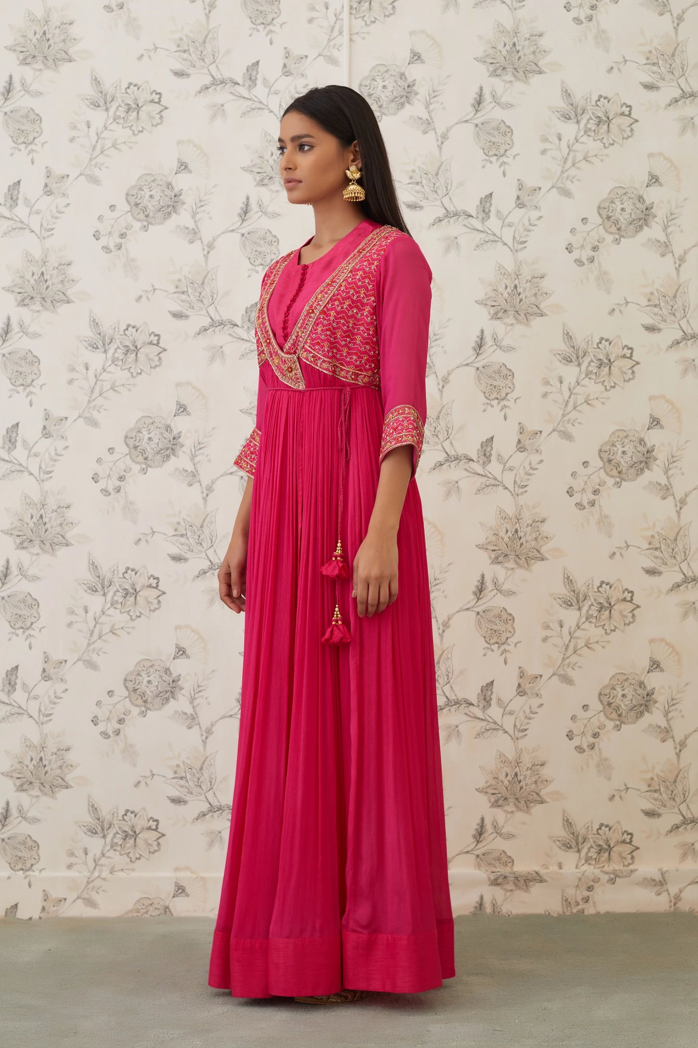 Hot Pink Angrakha Set Indian Clothing in Denver, CO, Aurora, CO, Boulder, CO, Fort Collins, CO, Colorado Springs, CO, Parker, CO, Highlands Ranch, CO, Cherry Creek, CO, Centennial, CO, and Longmont, CO. NATIONWIDE SHIPPING USA- India Fashion X