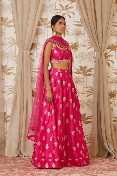 Magenta Zardosi Lehenga Set Indian Clothing in Denver, CO, Aurora, CO, Boulder, CO, Fort Collins, CO, Colorado Springs, CO, Parker, CO, Highlands Ranch, CO, Cherry Creek, CO, Centennial, CO, and Longmont, CO. NATIONWIDE SHIPPING USA- India Fashion X