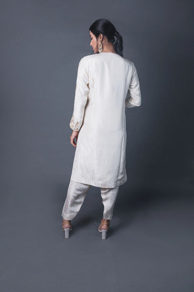 Off-White Embroidered Salwar Suit - Indian Clothing in Denver, CO, Aurora, CO, Boulder, CO, Fort Collins, CO, Colorado Springs, CO, Parker, CO, Highlands Ranch, CO, Cherry Creek, CO, Centennial, CO, and Longmont, CO. Nationwide shipping USA - India Fashion X