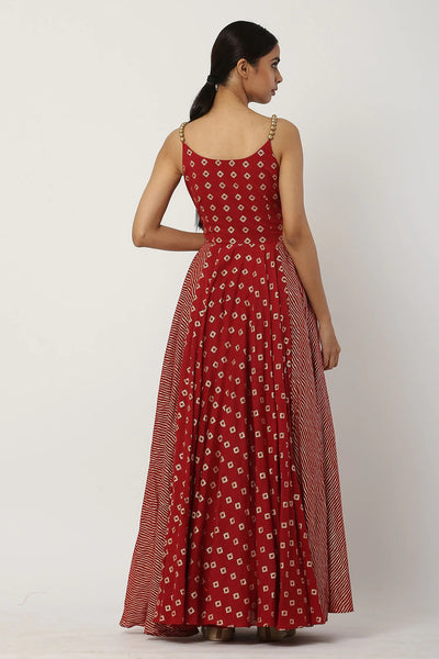 Red Beaded Anarkali Set - Indian Clothing in Denver, CO, Aurora, CO, Boulder, CO, Fort Collins, CO, Colorado Springs, CO, Parker, CO, Highlands Ranch, CO, Cherry Creek, CO, Centennial, CO, and Longmont, CO. Nationwide shipping USA - India Fashion X