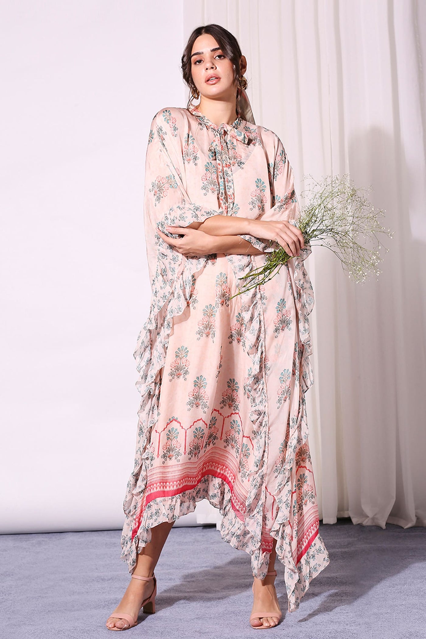 Pink Rose Cotton Kaftan Indian Clothing in Denver, CO, Aurora, CO, Boulder, CO, Fort Collins, CO, Colorado Springs, CO, Parker, CO, Highlands Ranch, CO, Cherry Creek, CO, Centennial, CO, and Longmont, CO. NATIONWIDE SHIPPING USA- India Fashion X