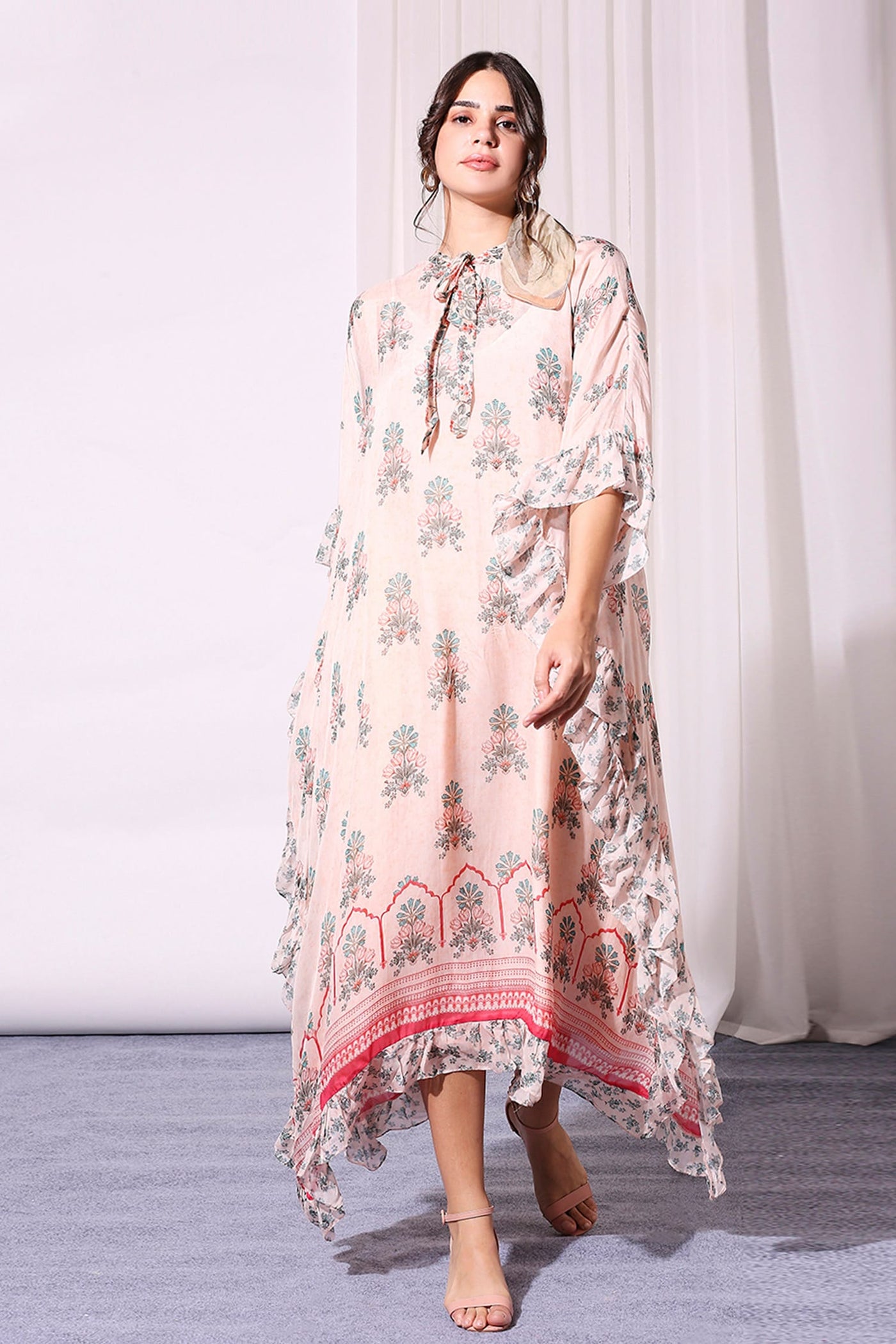 Pink Rose Cotton Kaftan Indian Clothing in Denver, CO, Aurora, CO, Boulder, CO, Fort Collins, CO, Colorado Springs, CO, Parker, CO, Highlands Ranch, CO, Cherry Creek, CO, Centennial, CO, and Longmont, CO. NATIONWIDE SHIPPING USA- India Fashion X
