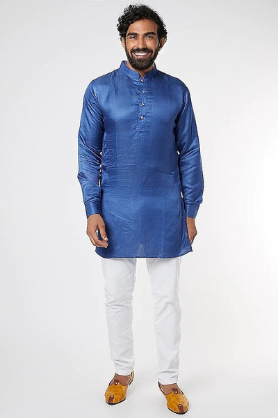 Blue Linen Satin Kurta Indian Clothing in Denver, CO, Aurora, CO, Boulder, CO, Fort Collins, CO, Colorado Springs, CO, Parker, CO, Highlands Ranch, CO, Cherry Creek, CO, Centennial, CO, and Longmont, CO. NATIONWIDE SHIPPING USA- India Fashion X