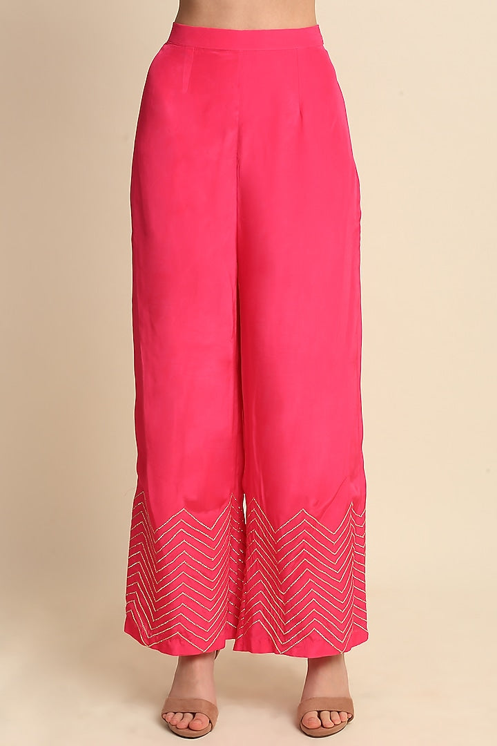 Fuchsia Crepe Anarkali Set - Indian Clothing in Denver, CO, Aurora, CO, Boulder, CO, Fort Collins, CO, Colorado Springs, CO, Parker, CO, Highlands Ranch, CO, Cherry Creek, CO, Centennial, CO, and Longmont, CO. Nationwide shipping USA - India Fashion X