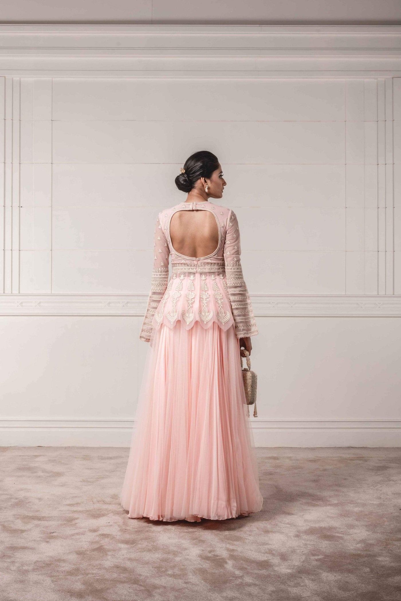 Blush Embellished Lehenga set - Indian Clothing in Denver, CO, Aurora, CO, Boulder, CO, Fort Collins, CO, Colorado Springs, CO, Parker, CO, Highlands Ranch, CO, Cherry Creek, CO, Centennial, CO, and Longmont, CO. Nationwide shipping USA - India Fashion X