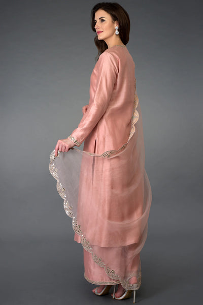 Pink Chanderi Kurta Set Indian Clothing in Denver, CO, Aurora, CO, Boulder, CO, Fort Collins, CO, Colorado Springs, CO, Parker, CO, Highlands Ranch, CO, Cherry Creek, CO, Centennial, CO, and Longmont, CO. NATIONWIDE SHIPPING USA- India Fashion X