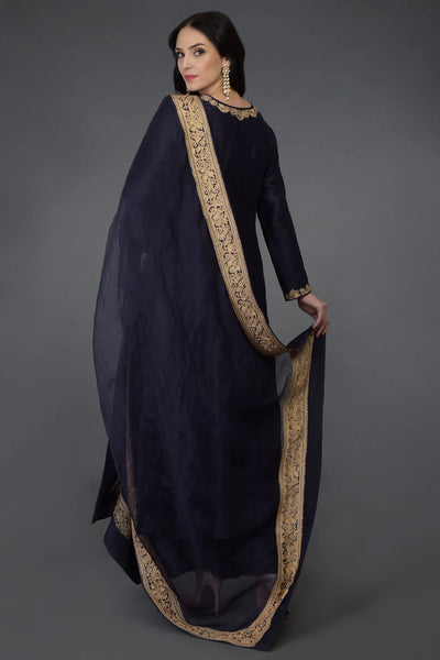 Navy Linen Silk Kurta Set Indian Clothing in Denver, CO, Aurora, CO, Boulder, CO, Fort Collins, CO, Colorado Springs, CO, Parker, CO, Highlands Ranch, CO, Cherry Creek, CO, Centennial, CO, and Longmont, CO. NATIONWIDE SHIPPING USA- India Fashion X