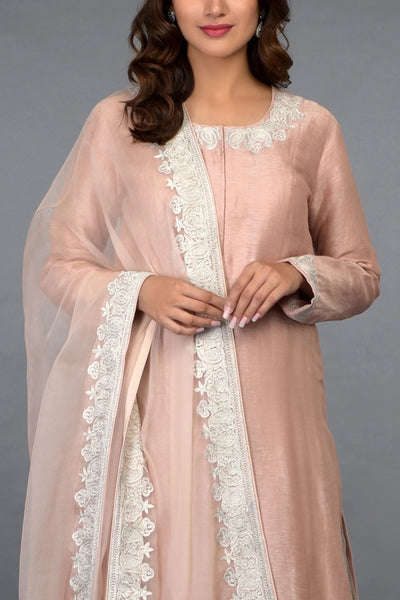 Peach Linen Silk Kurta Set Indian Clothing in Denver, CO, Aurora, CO, Boulder, CO, Fort Collins, CO, Colorado Springs, CO, Parker, CO, Highlands Ranch, CO, Cherry Creek, CO, Centennial, CO, and Longmont, CO. NATIONWIDE SHIPPING USA- India Fashion X