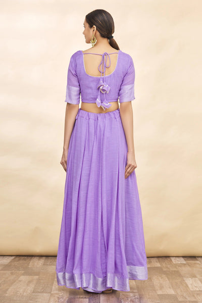 Purple Linen Cotton Lehenga - Indian Clothing in Denver, CO, Aurora, CO, Boulder, CO, Fort Collins, CO, Colorado Springs, CO, Parker, CO, Highlands Ranch, CO, Cherry Creek, CO, Centennial, CO, and Longmont, CO. Nationwide shipping USA - India Fashion X