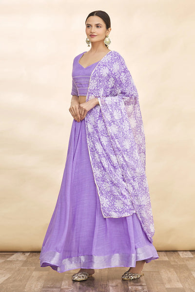 Purple Linen Cotton Lehenga - Indian Clothing in Denver, CO, Aurora, CO, Boulder, CO, Fort Collins, CO, Colorado Springs, CO, Parker, CO, Highlands Ranch, CO, Cherry Creek, CO, Centennial, CO, and Longmont, CO. Nationwide shipping USA - India Fashion X