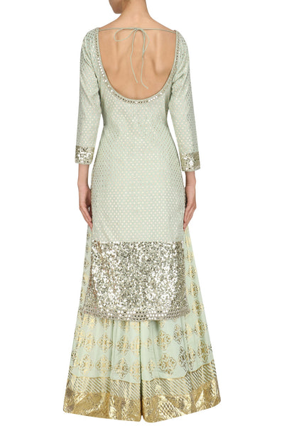 Mint Green Kurta and Skirt Set - Indian Clothing in Denver, CO, Aurora, CO, Boulder, CO, Fort Collins, CO, Colorado Springs, CO, Parker, CO, Highlands Ranch, CO, Cherry Creek, CO, Centennial, CO, and Longmont, CO. Nationwide shipping USA - India Fashion X