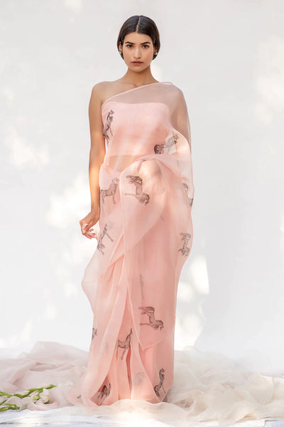 Horse Motif Silk Saree - Indian Clothing in Denver, CO, Aurora, CO, Boulder, CO, Fort Collins, CO, Colorado Springs, CO, Parker, CO, Highlands Ranch, CO, Cherry Creek, CO, Centennial, CO, and Longmont, CO. Nationwide shipping USA - India Fashion X