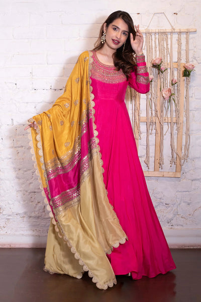 Pink Dori Embroidered Anarkali Indian Clothing in Denver, CO, Aurora, CO, Boulder, CO, Fort Collins, CO, Colorado Springs, CO, Parker, CO, Highlands Ranch, CO, Cherry Creek, CO, Centennial, CO, and Longmont, CO. NATIONWIDE SHIPPING USA- India Fashion X
