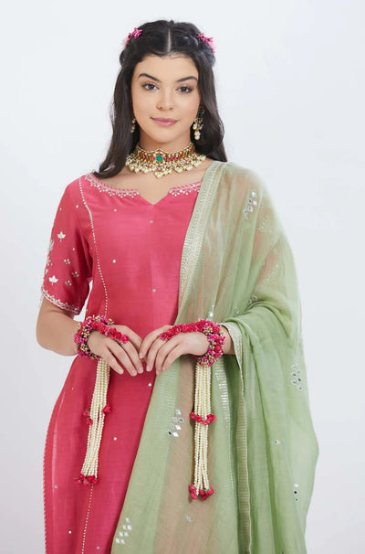 Fuchsia Kurta Sharara Set - Indian Clothing in Denver, CO, Aurora, CO, Boulder, CO, Fort Collins, CO, Colorado Springs, CO, Parker, CO, Highlands Ranch, CO, Cherry Creek, CO, Centennial, CO, and Longmont, CO. Nationwide shipping USA - India Fashion X