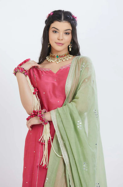 Fuchsia Kurta Sharara Set - Indian Clothing in Denver, CO, Aurora, CO, Boulder, CO, Fort Collins, CO, Colorado Springs, CO, Parker, CO, Highlands Ranch, CO, Cherry Creek, CO, Centennial, CO, and Longmont, CO. Nationwide shipping USA - India Fashion X